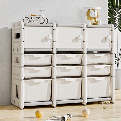 "Standard Kids Bookshelf with 3 Shelves, Vertical/Horizontal Orientation, Synthetic Material, Unfixed, Scratch-defiant"